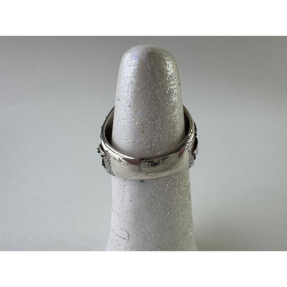 Red Coral Chatoyant Honey Yellow Calcite Hand Carved Sterling 925 Silver Ring - Picture 7 of 7